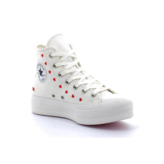 Converse Chuck Taylor All-Star Lift Hi White Red