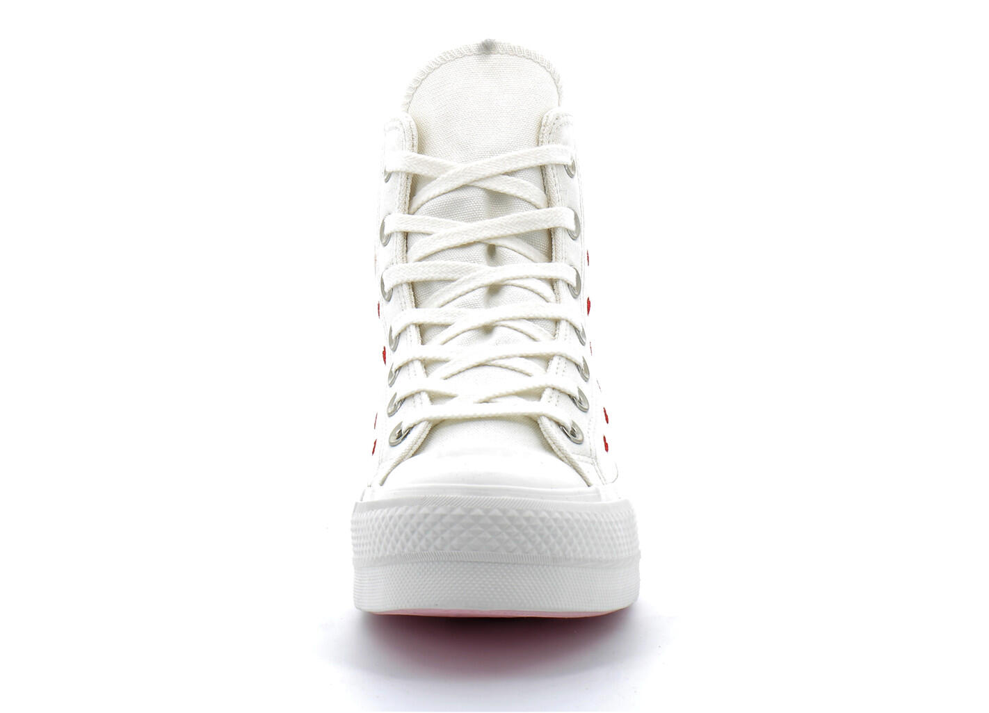 Converse Chuck Taylor All-Star Lift Hi White Red 2/4