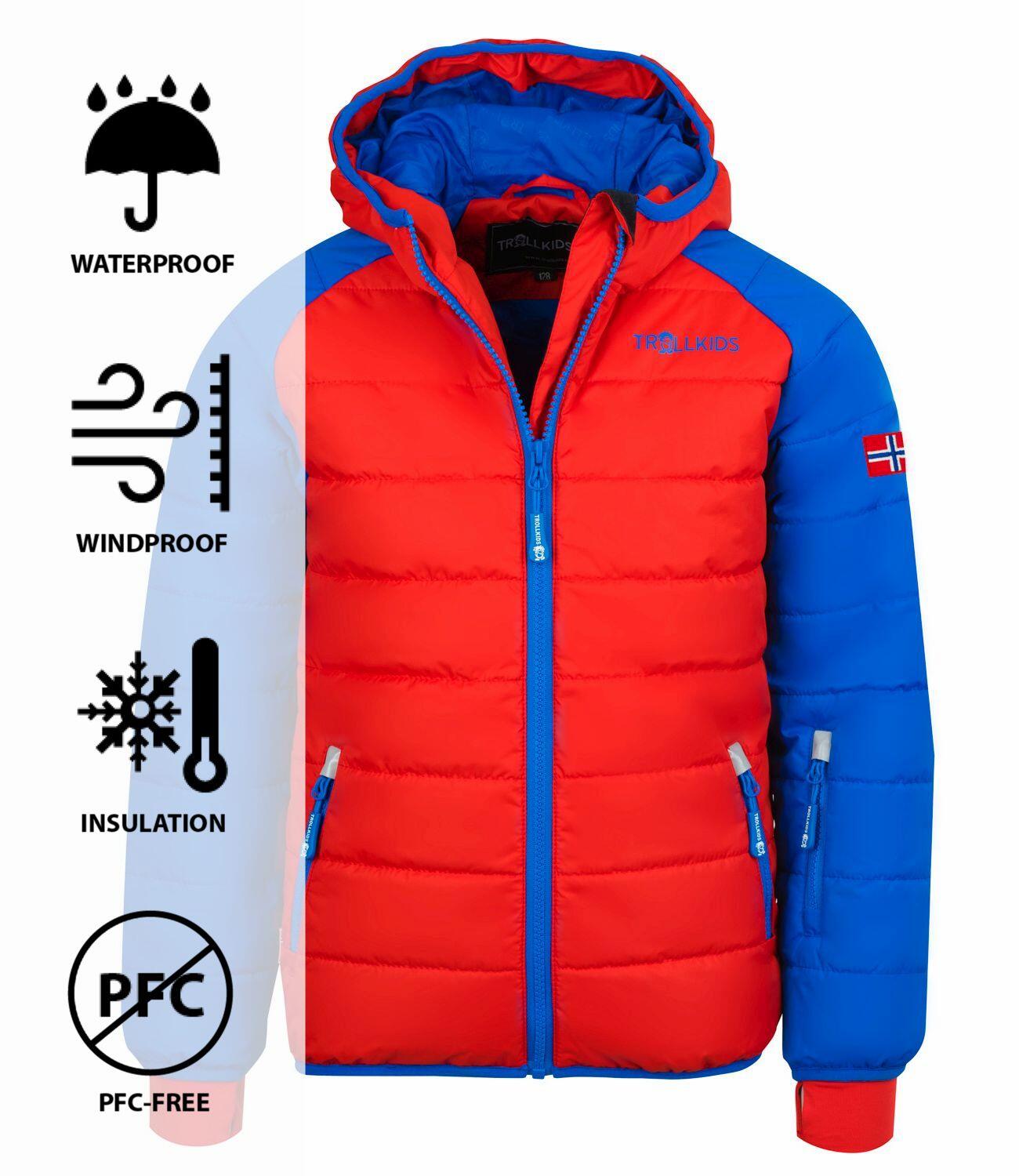 Kinder Winterjacke Hafjell XT Mittelblau / Rot 3/3