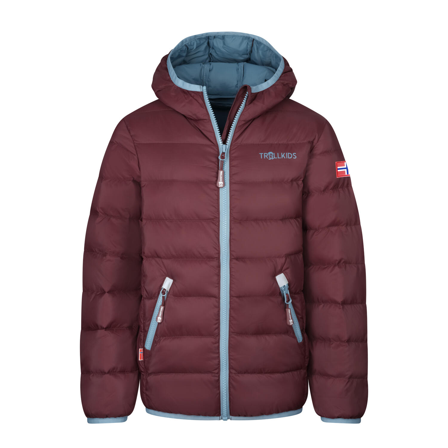 Dovrefjell children's down jacket brown/steel blue