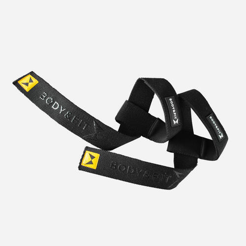 BODY&FIT Lifting straps - Wristwraps - Gewichthefbanden - 115 x 13,5 cm - Zwart