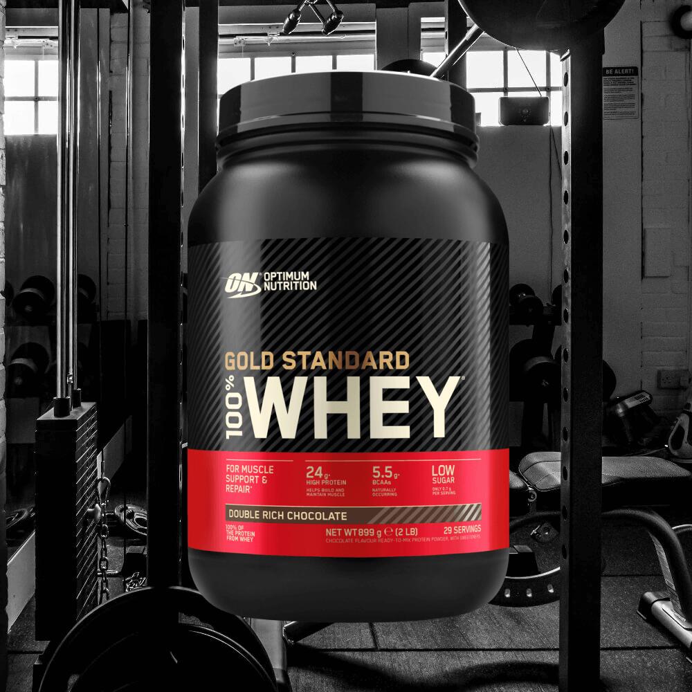Optimum Nutrition 100% Whey Gold Standard (2lbs) Double Rich Chocolate ...