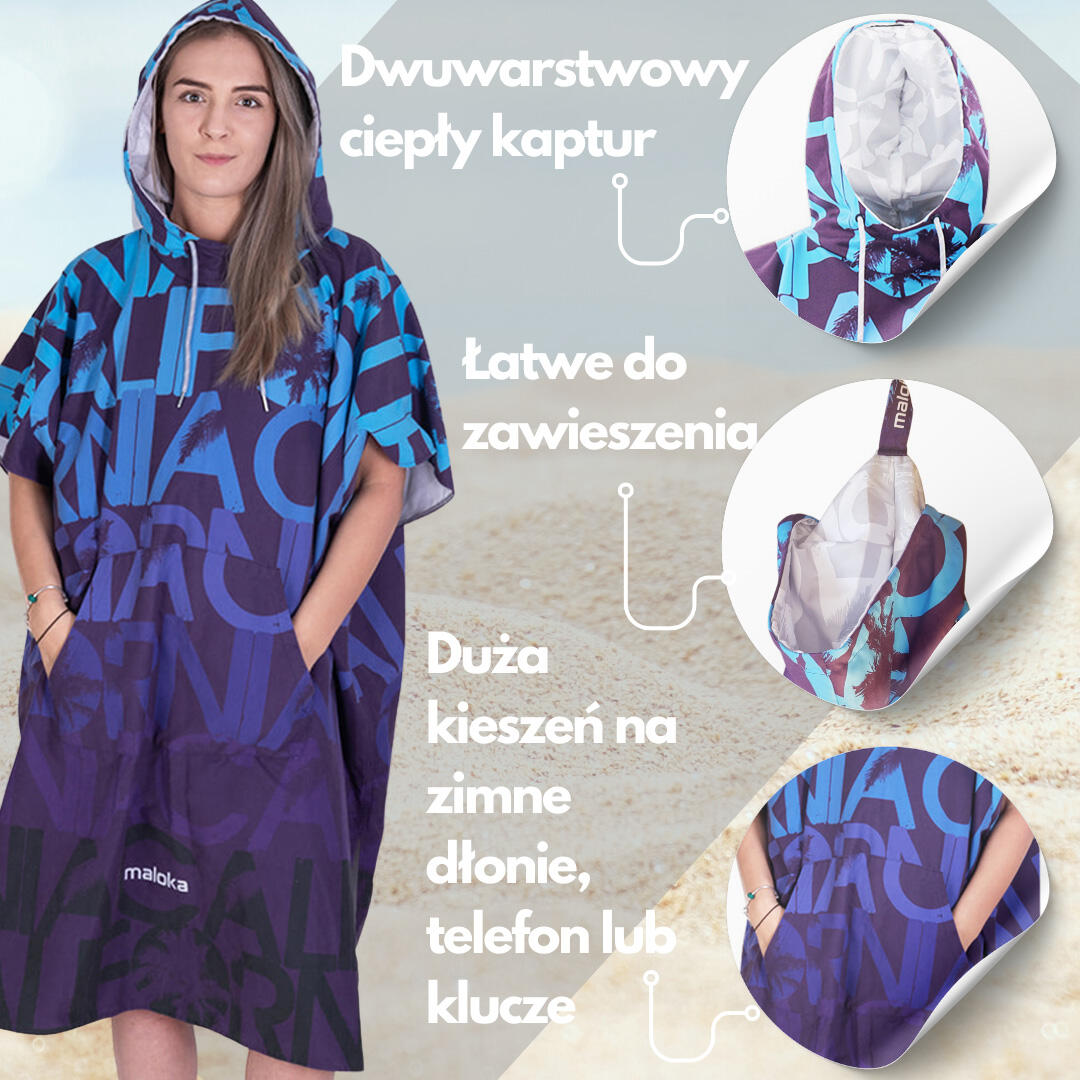 Poncho surf California ponczo plażowe 3/8