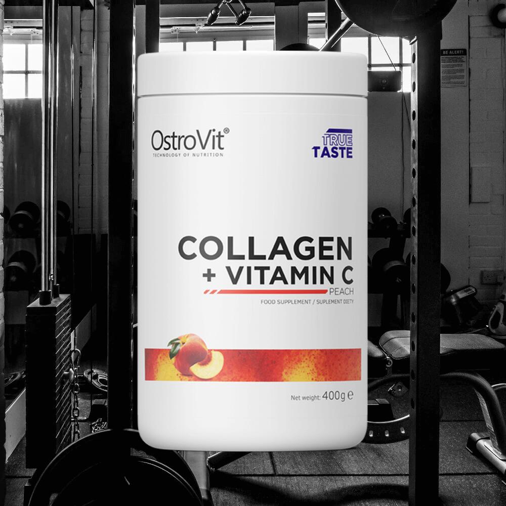 OstroVit Collagen + Vitamin C (400g) Peach - Białka - Kolagen 2/3
