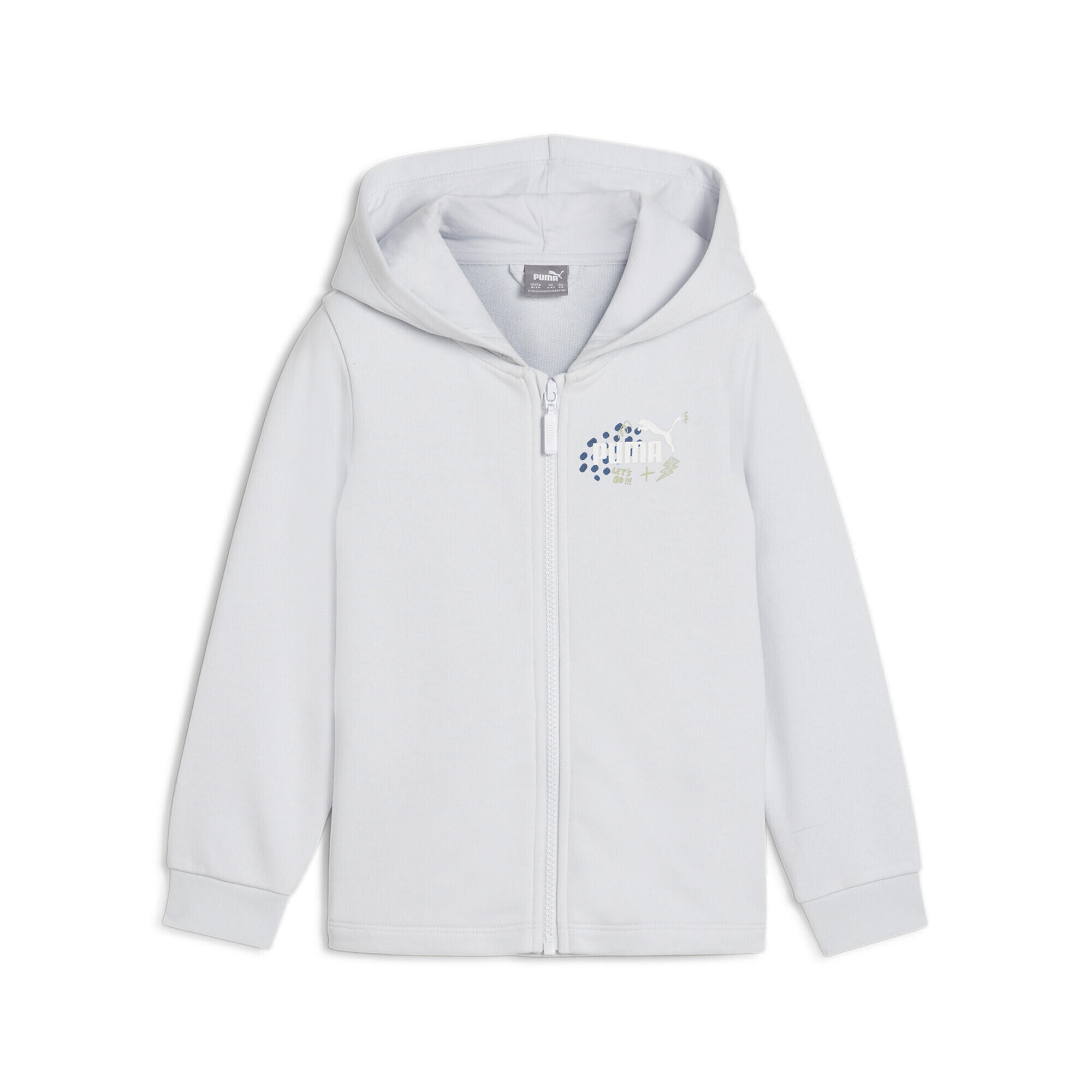 PUMA Dětská mikina s kapucí ESS+ Silver Mist Gray