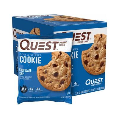 Quest nutrition protein cookie (12x59g) chocolate chip - functionele voeding