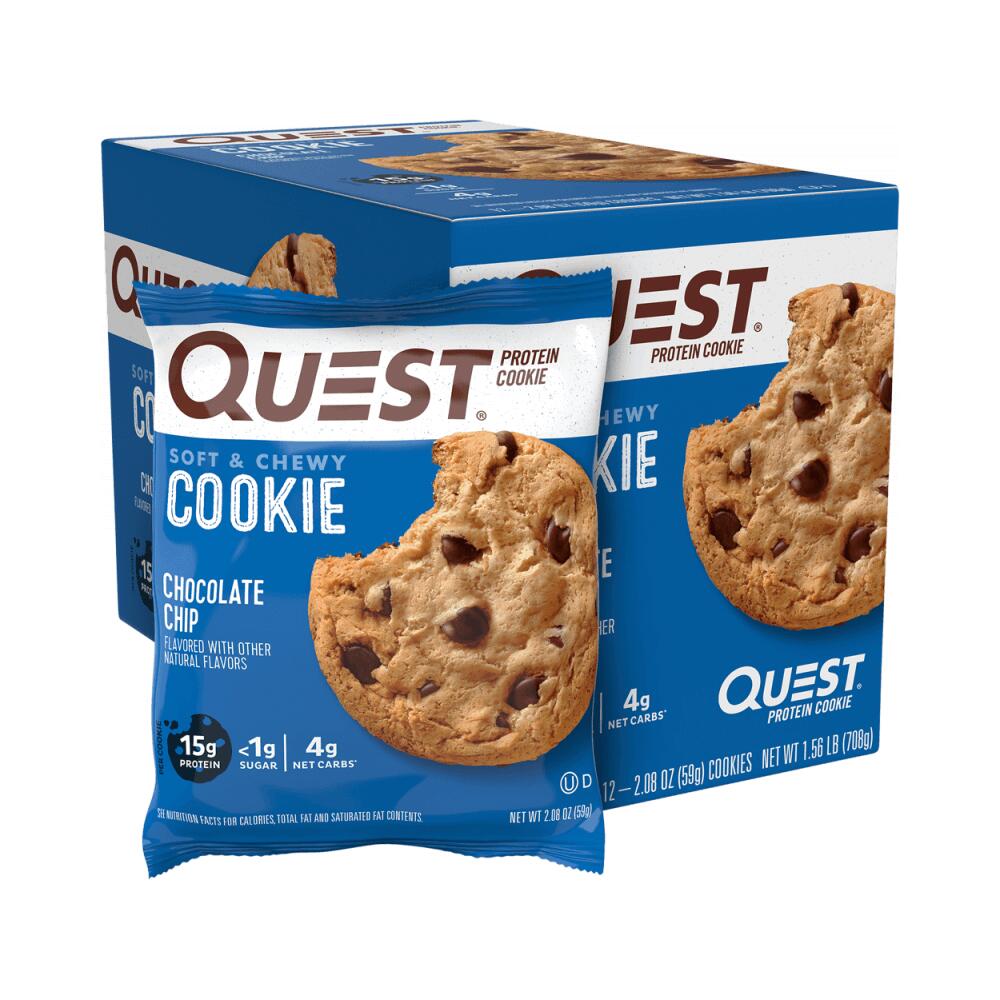 Quest Nutrition - Quest Nutrition Protein Cookie (12x59g) Chocolate Chip - Aliments Fonctionnels - Barre Protéinée - Decathlon