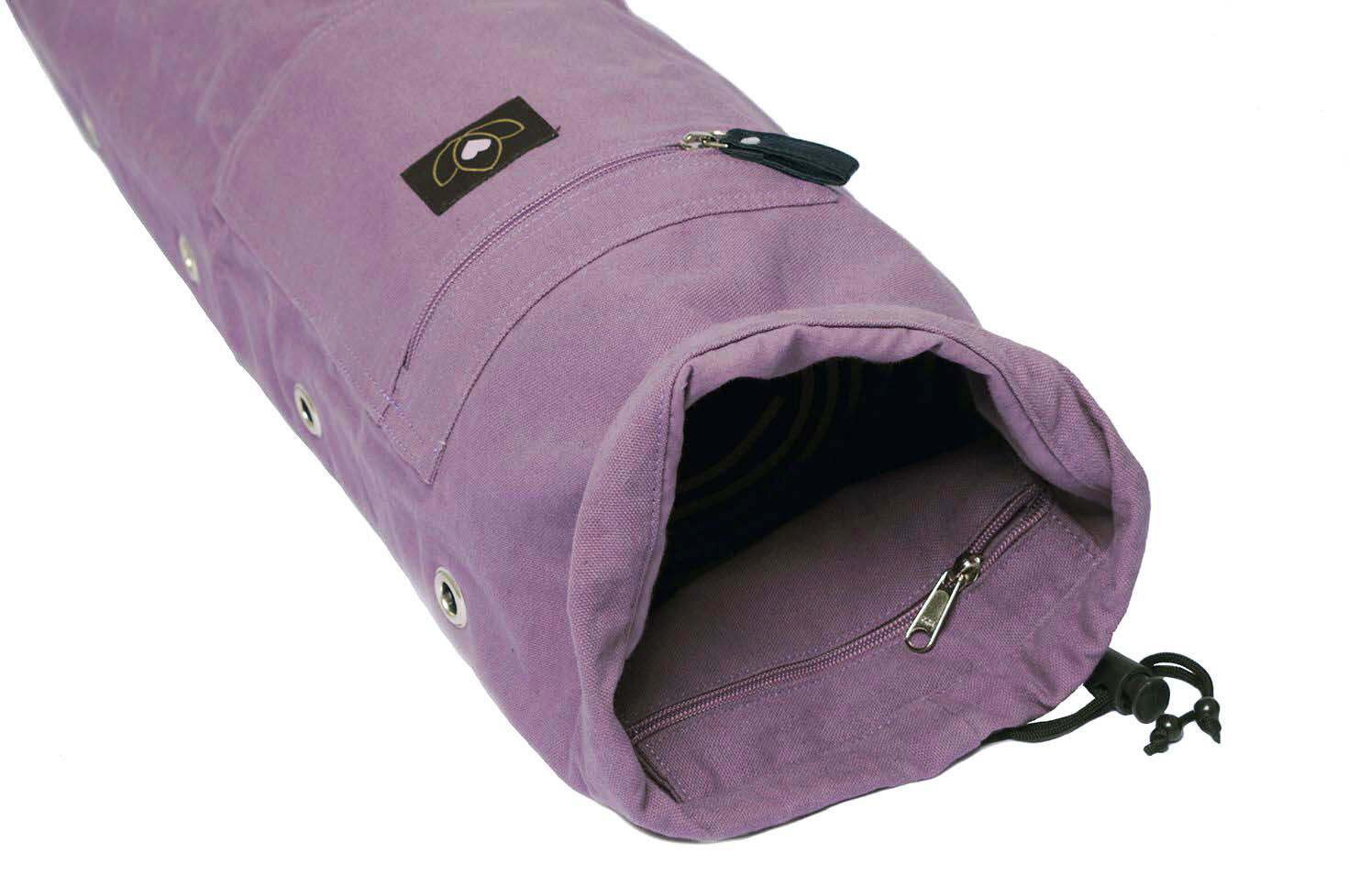 Lotus Yogatas met trekkoord katoen eco lavendelpaars 4/5