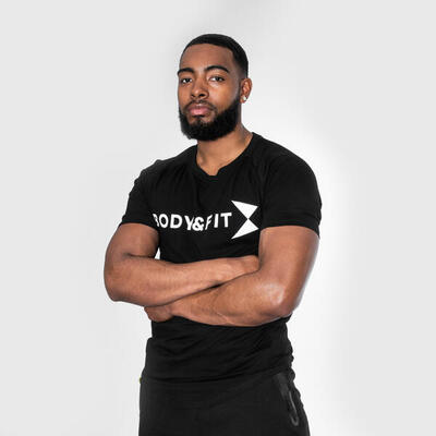 Essential relax t shirt - sportshirt heren – slim fit sport t-shirt – zwart