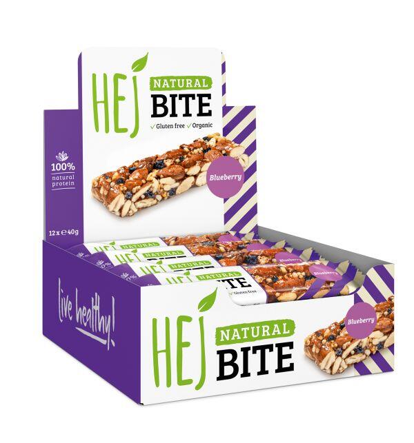 HEJ HEJ Natural HEJ Bite Organic (12x40g) Blueberry - Repen - Eiwit Repen