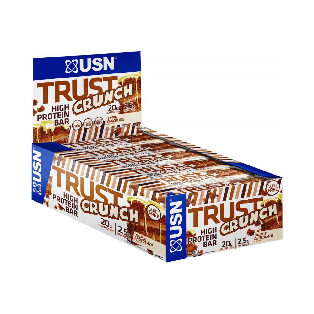 USN USN Trust Crunch Bars (12x60g) Triple Chocolate - Repen - Eiwit Repen