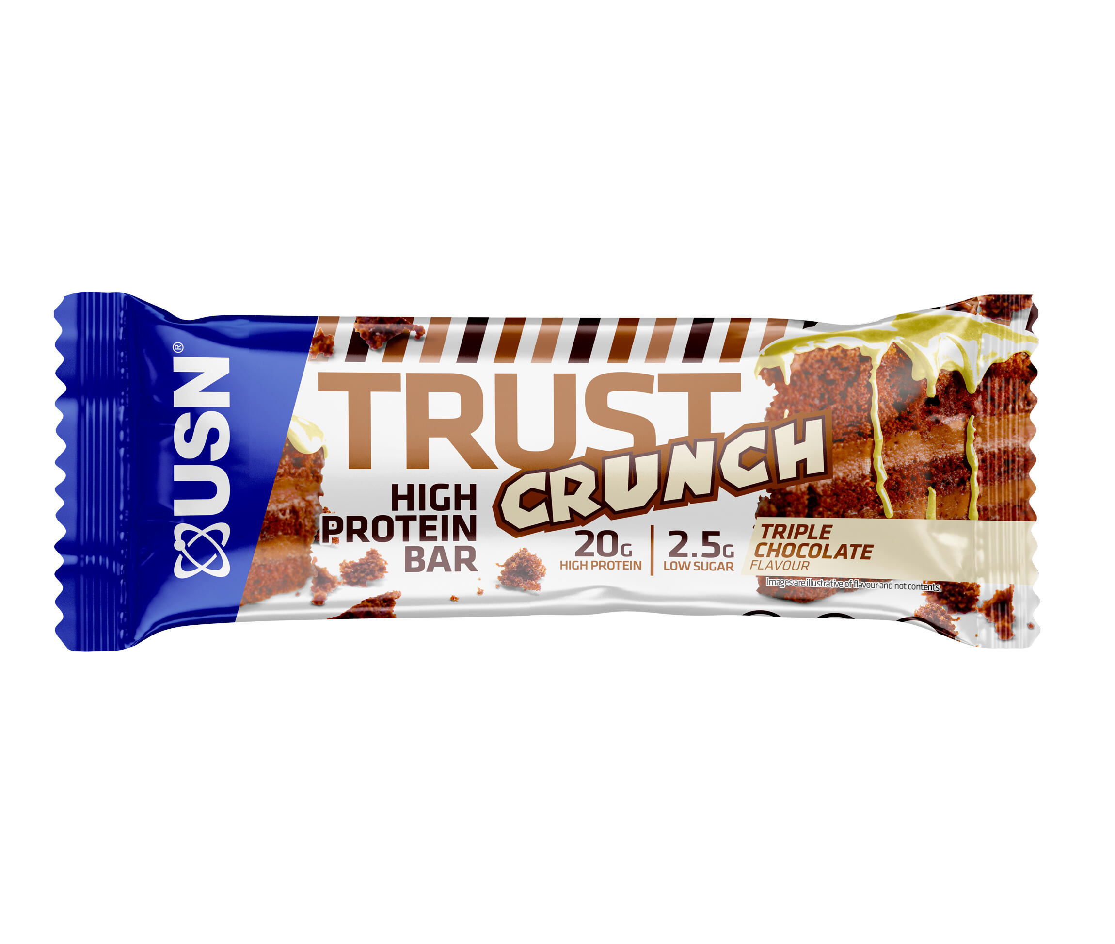 USN Trust Crunch Bars (12x60g) Triple Chocolate - Barres - Barres protéinées 4/5