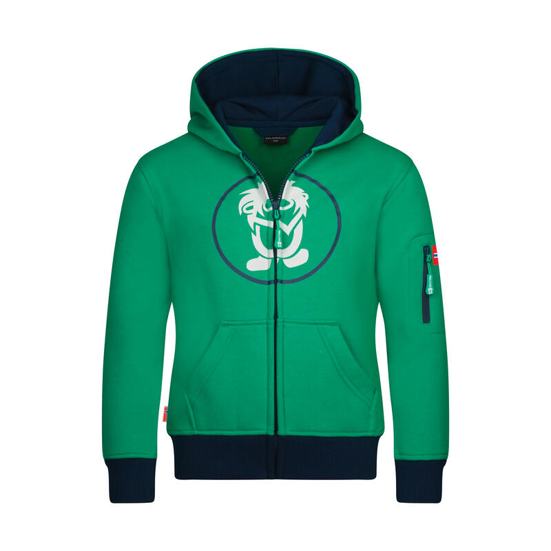 Kinder Hoodie Pullover Sortland Pfeffergrün/Marineblau