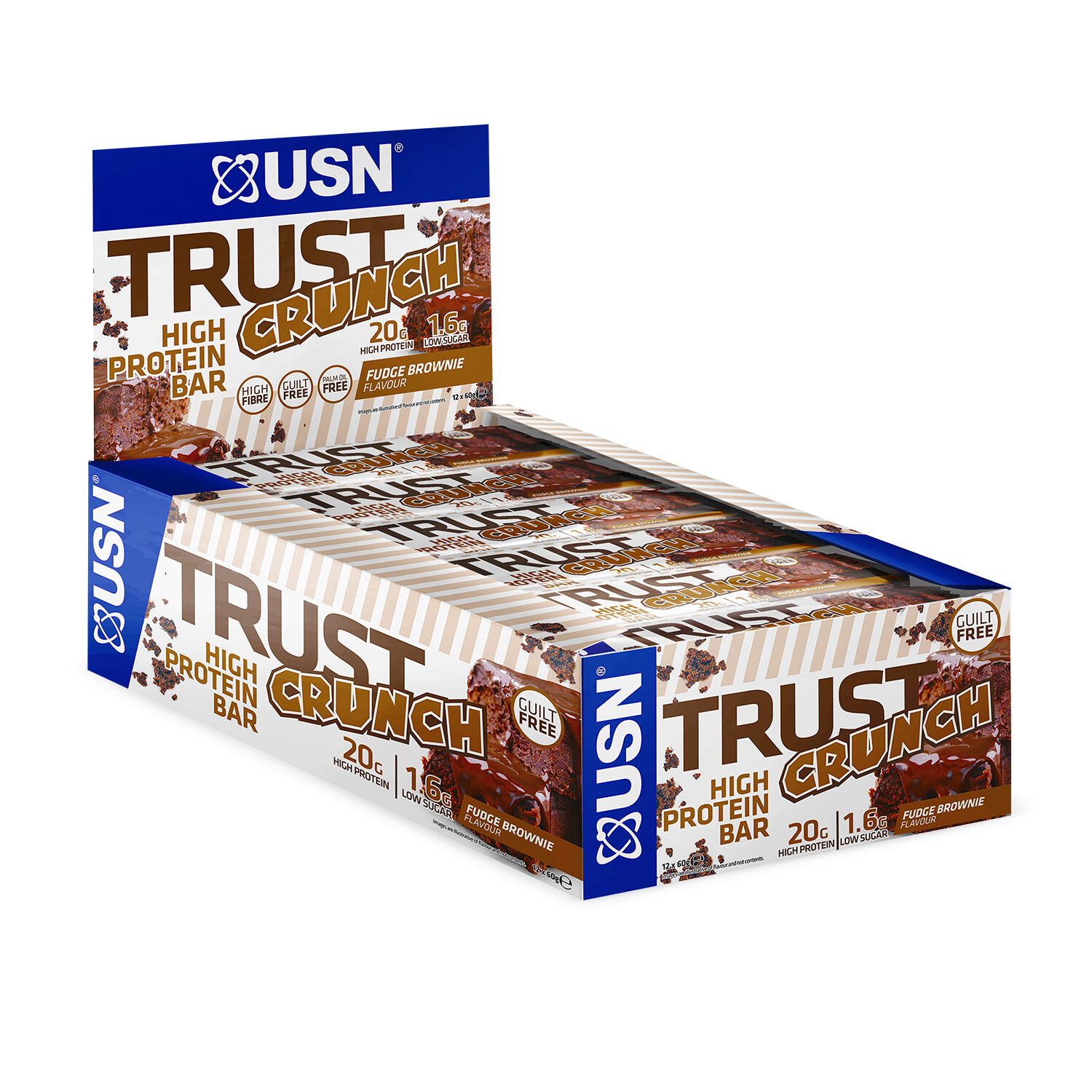 USN Trust Crunch Bars (12x60g) Fudge Brownie - Barres - Barres protéinées 5/5