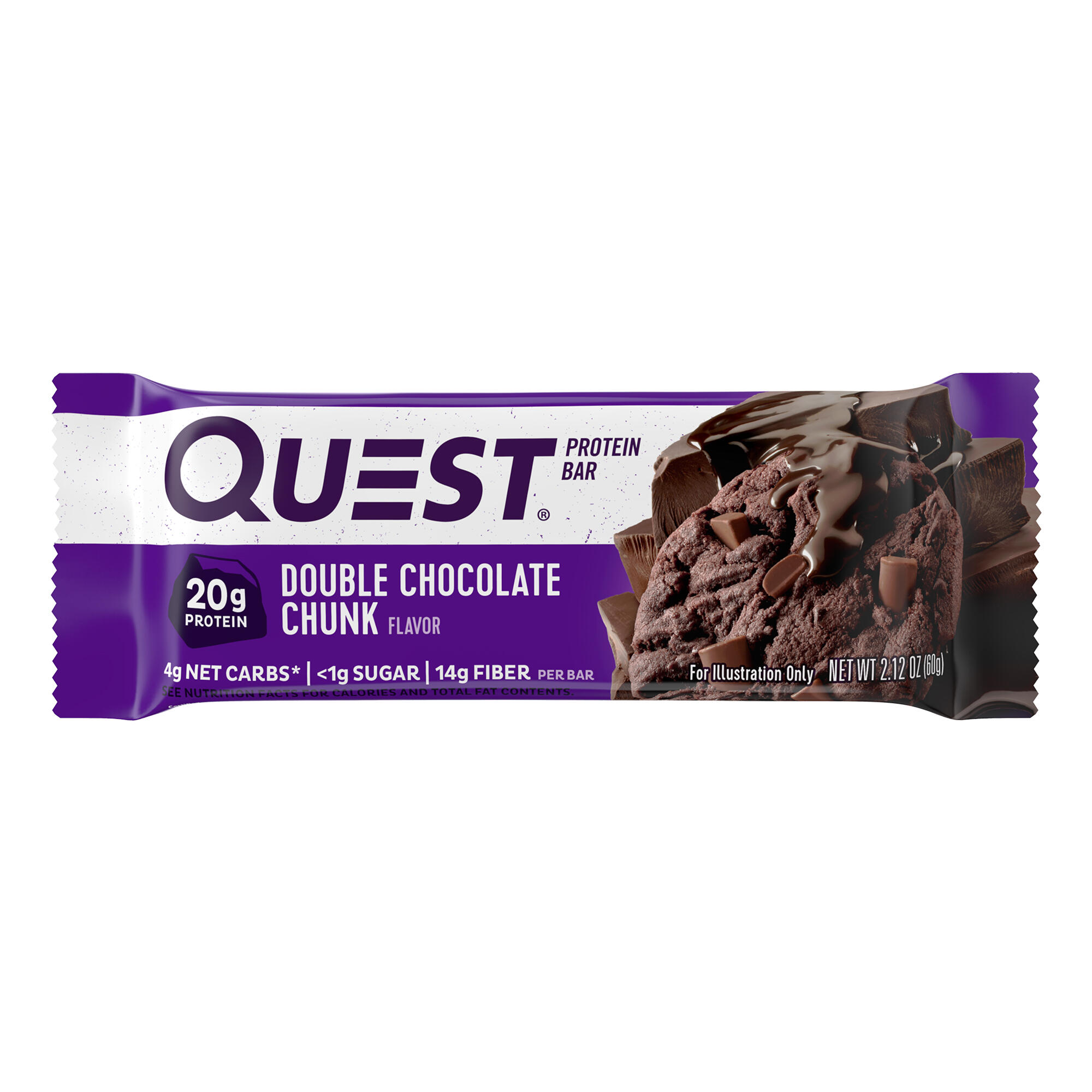 Barres protéinées - Quest Bar - Double Chocolat en Morceaux Boite de 12 4/5