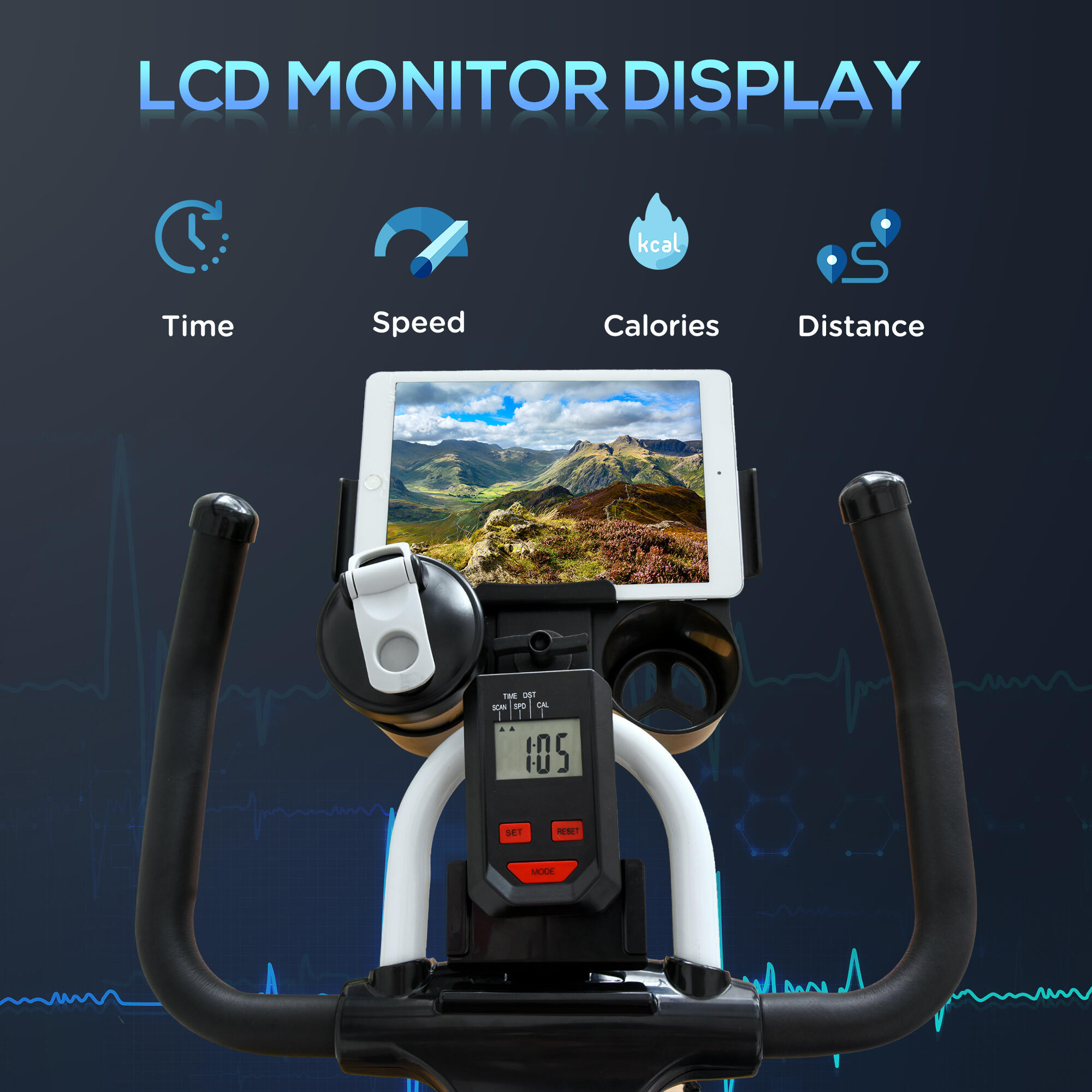 HOMCOM Cyclette Professionale Bici Biking da Camera Regolabile con Volano 8kg 5/5