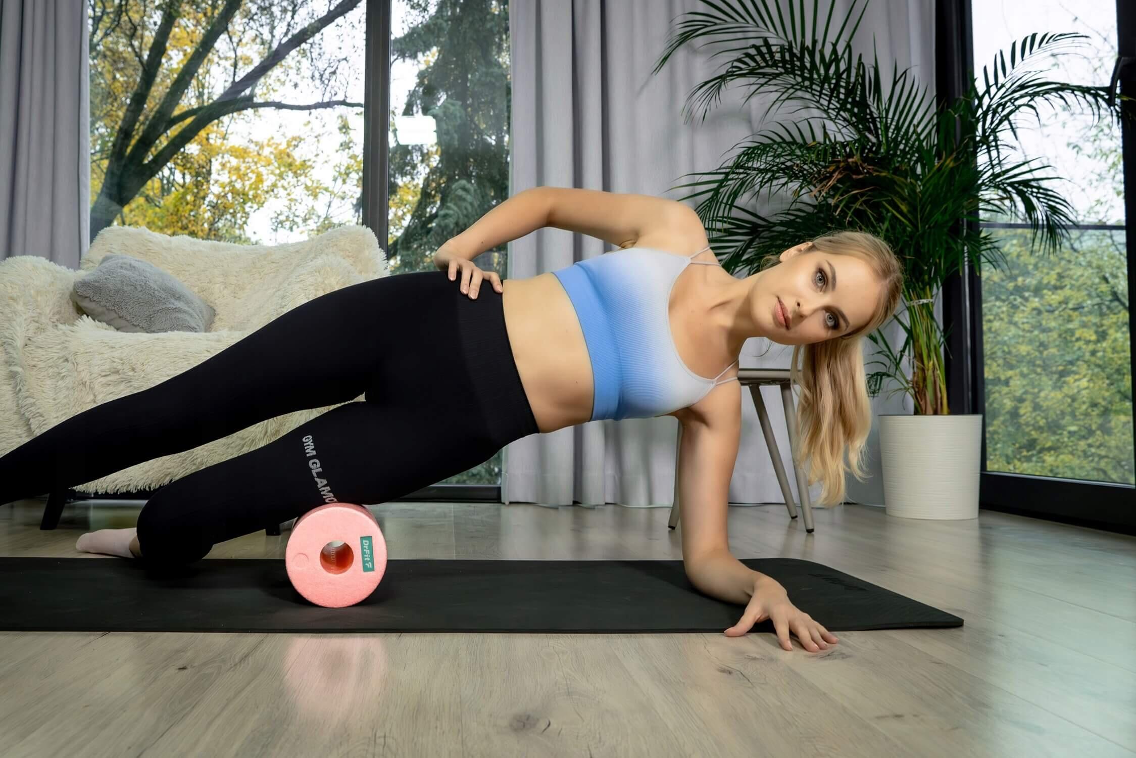 Roller z pianki do masażu wałek fitness do rolowania relaksu gładki Travel DrFit 4/6