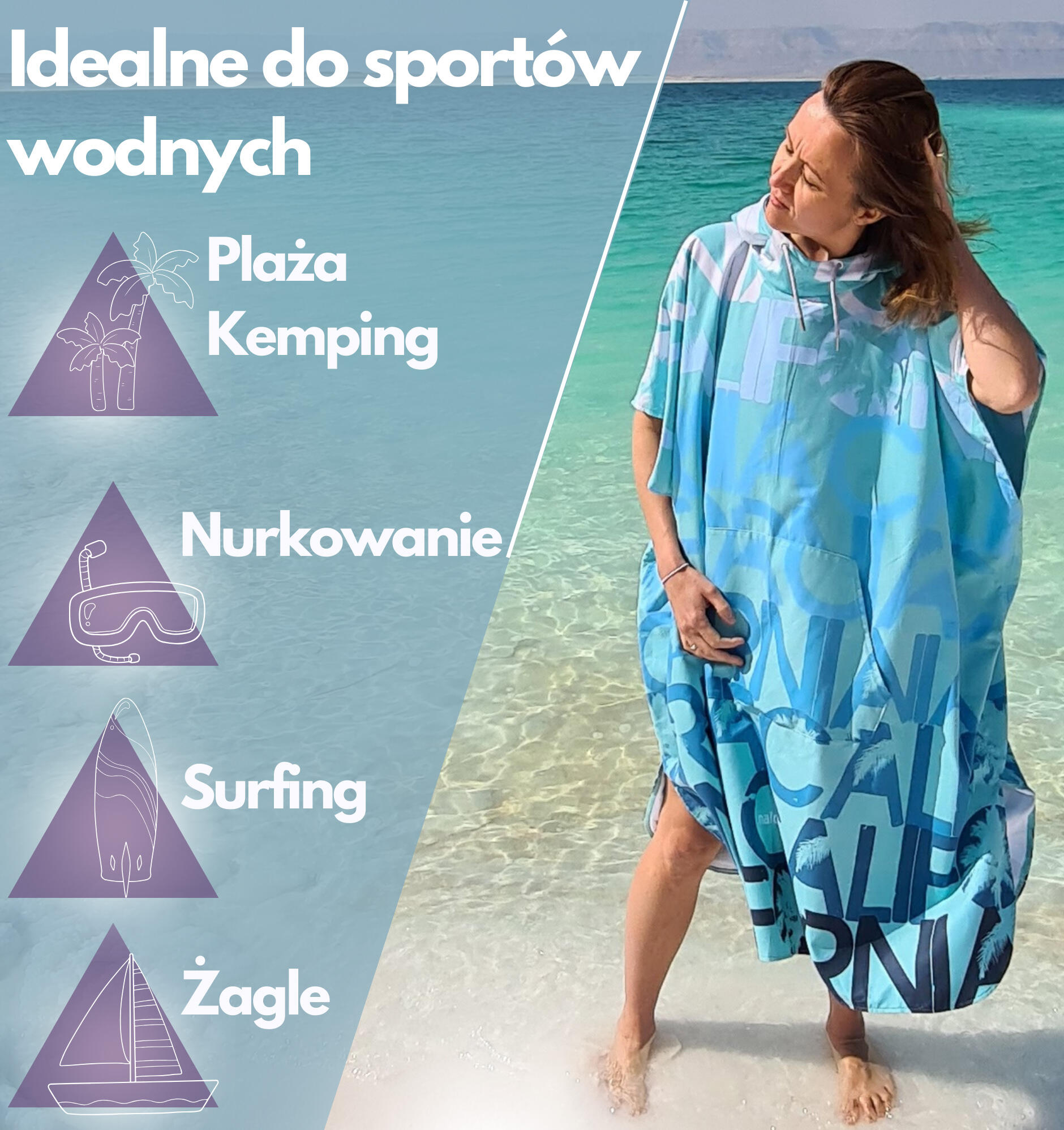 Poncho surf California ponczo plażowe 2/8