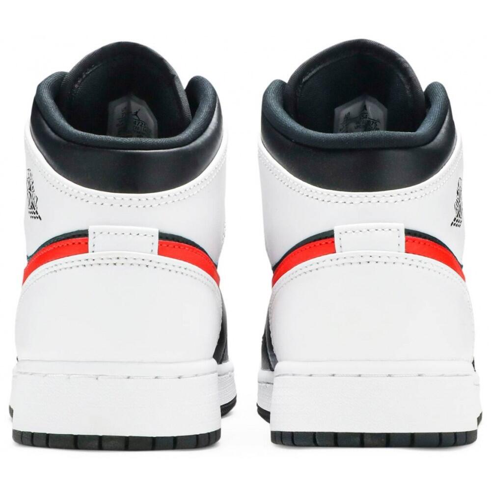 Jordan 1 Mid White Black Chile Red (GS) 3/6