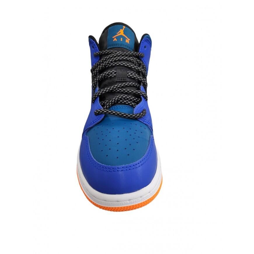 Sneakers nike air jordan 1 mid racer-pelle- blu/azzurro/nero-554725-440 5/5