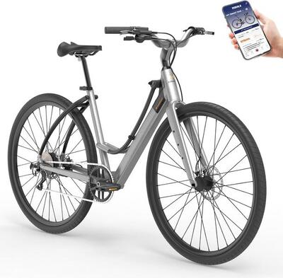 AGAPE - Bici a Pedalata Assistita 28". Autonomia 90km. Ricarica Veloce - Grigia