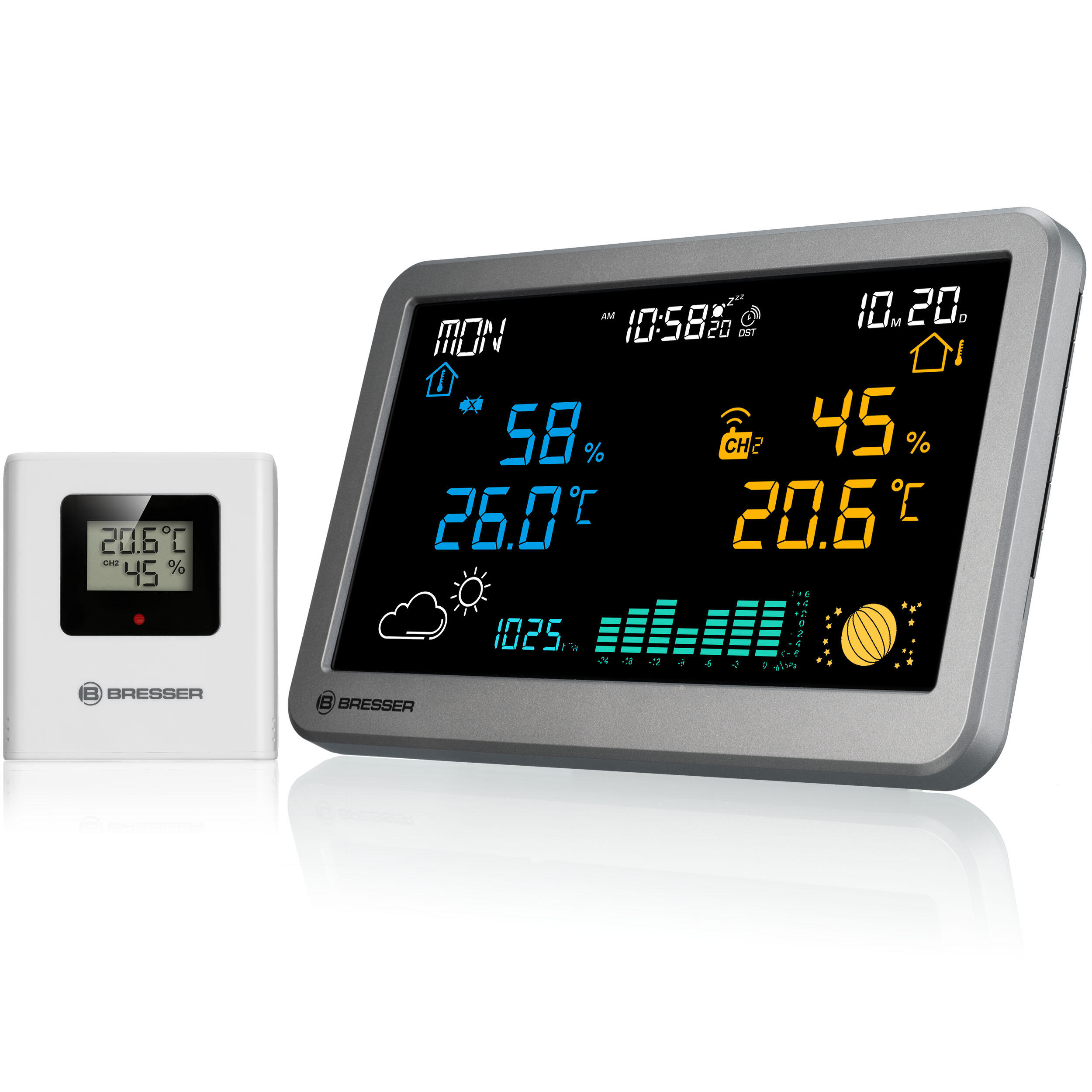 BRESSER Funk-Wetterstation MeteoTemp TBH 1/7