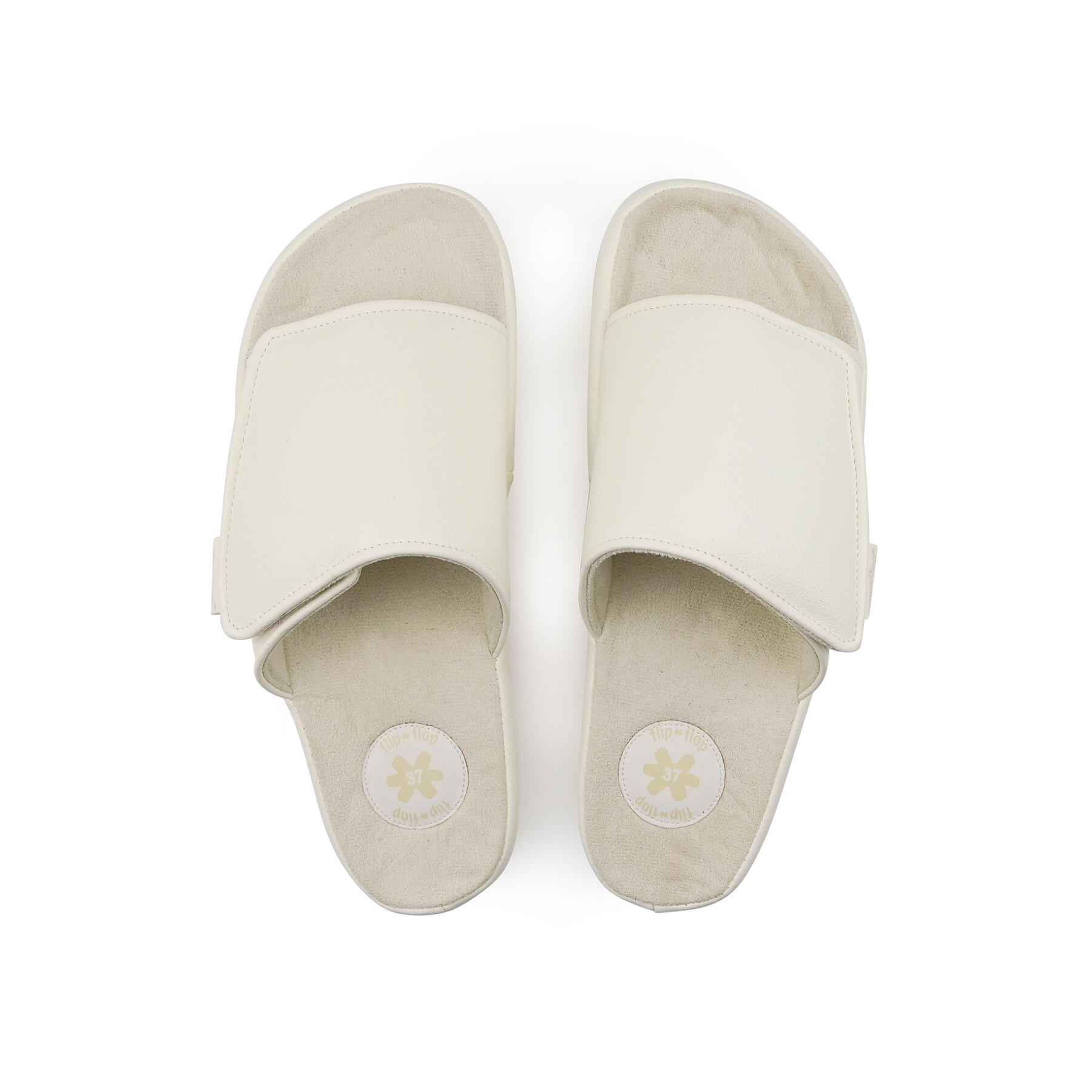 Femme slide*velcro Slides Beige clair 3/6