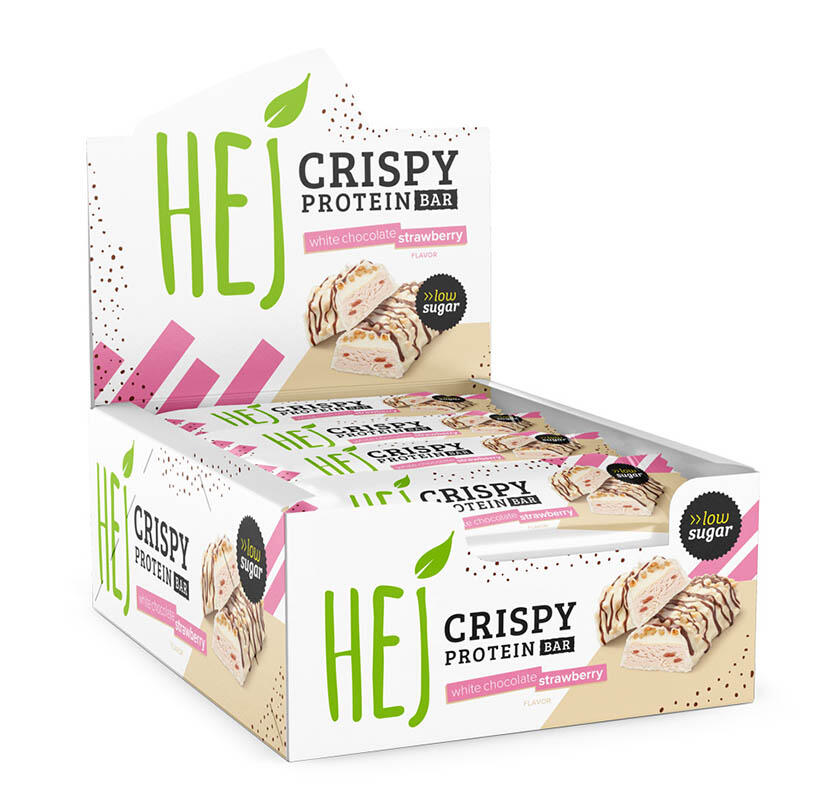 HEJ HEJ Natural HEJ Crispy Bar (12x45g) White Chocolate Strawberry - Repen