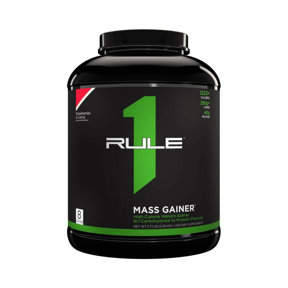 Rule1 - Rule1 R1 Mass Gainer (5,7lbs) Strawberries & Crème - Prise De Poids - Bcaa - Decathlon