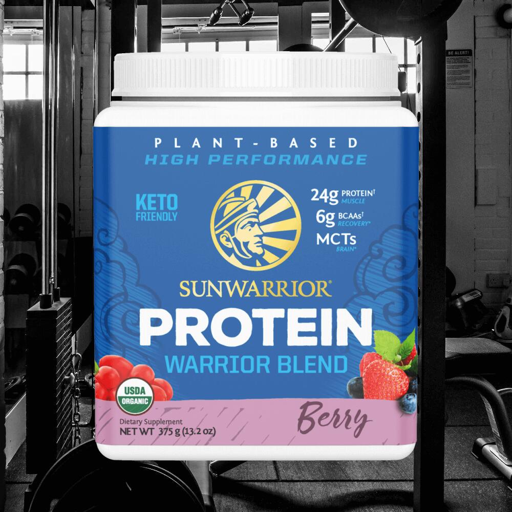 Sunwarrior Warrior Blend Organic (375g) Berry Shortcake - Protéines 2/3