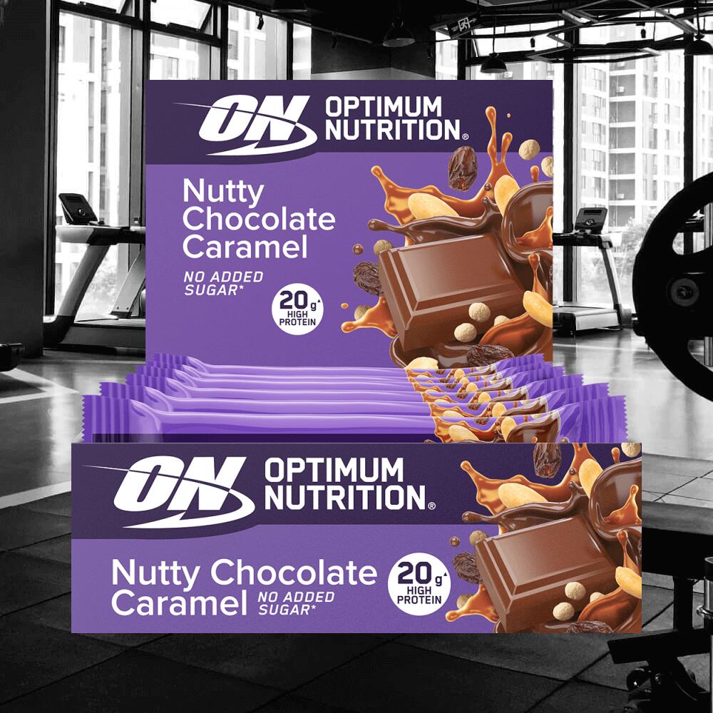 Optimum Nutrition Fruit & Nut Crisp Bar (10x70g) Nutty Chocolate Caramel 2/4