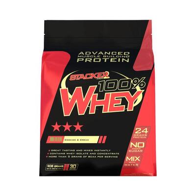 Stacker2 100% whey (2000g) strawberry fields - eiwitten - wei-eiwit mix