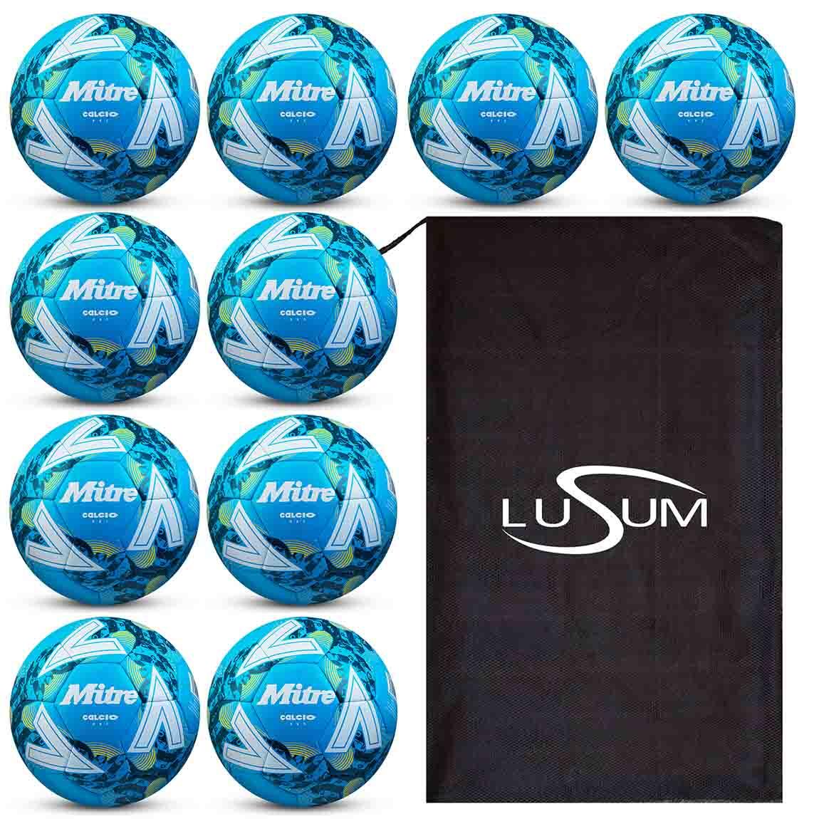 MITRE Mitre Calcio One 24 Football x 10 Training Balls with Bonus Storage Bag