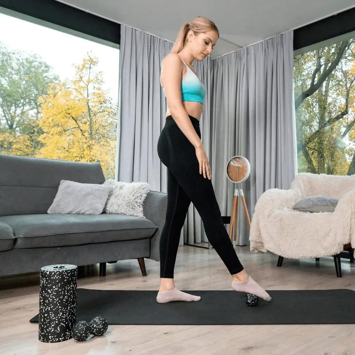 Piankowy zestaw do masażu i rehabilitacji 4 elementy roller duoball piłka DrFit 5/7