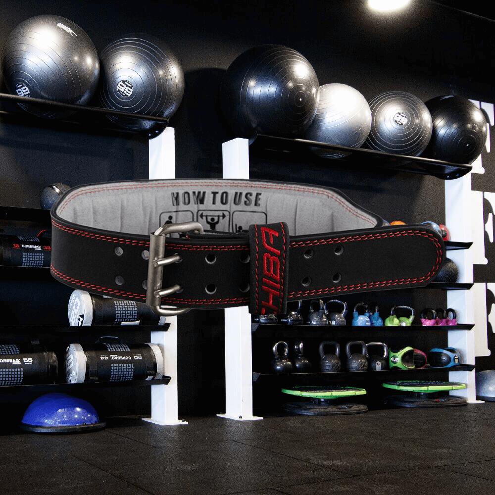 Chiba 40810 Leather Training  Belt (Black/Red) L 2/4