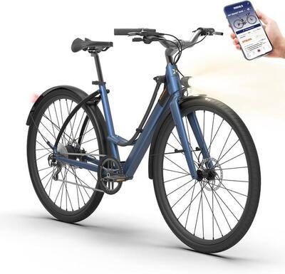 SAUDADE - Bici a Pedalata Assistita 28". Autonomia 90km Ricarica Veloce - Blu