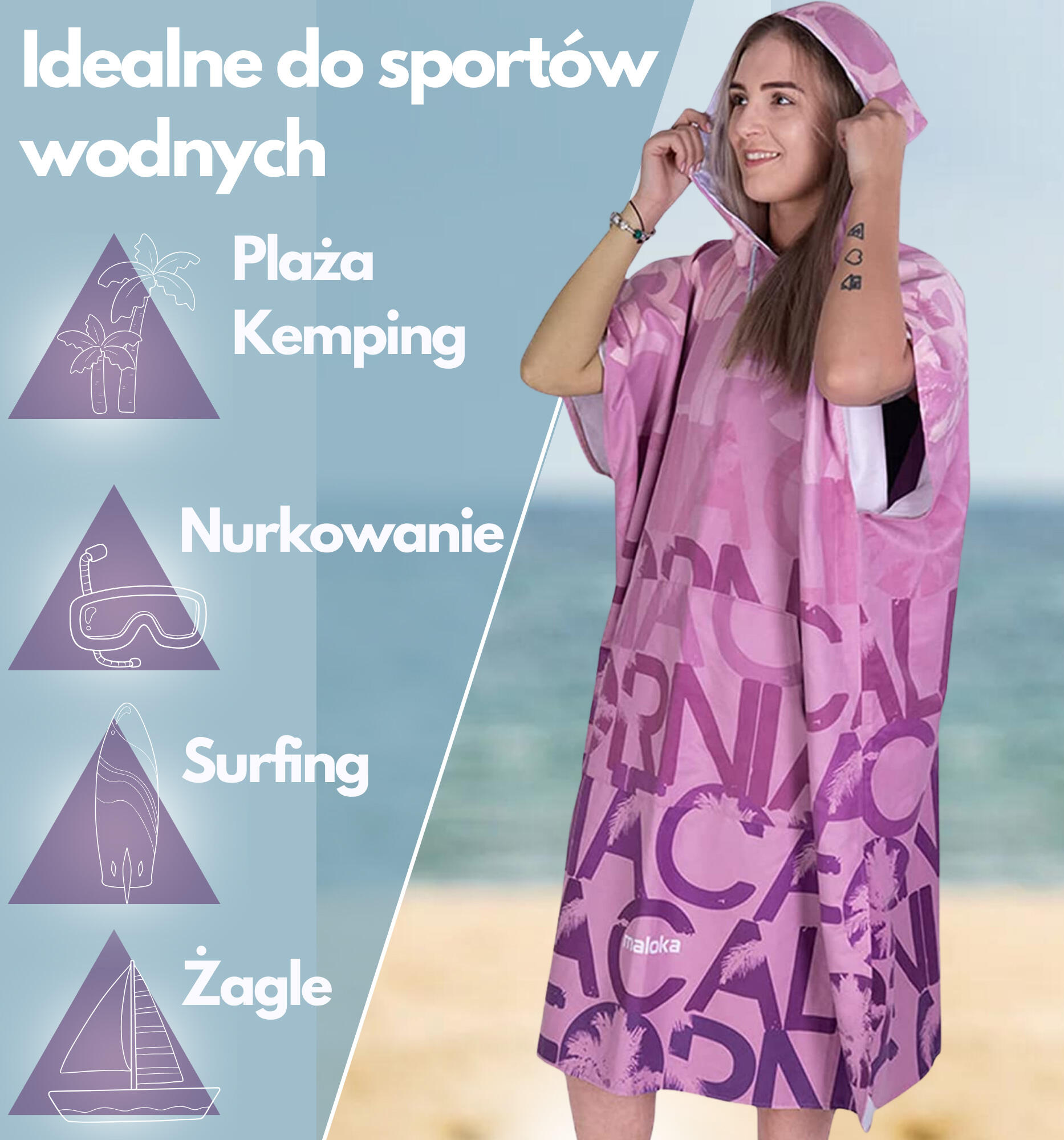 Poncho surf California ponczo plażowe 2/8