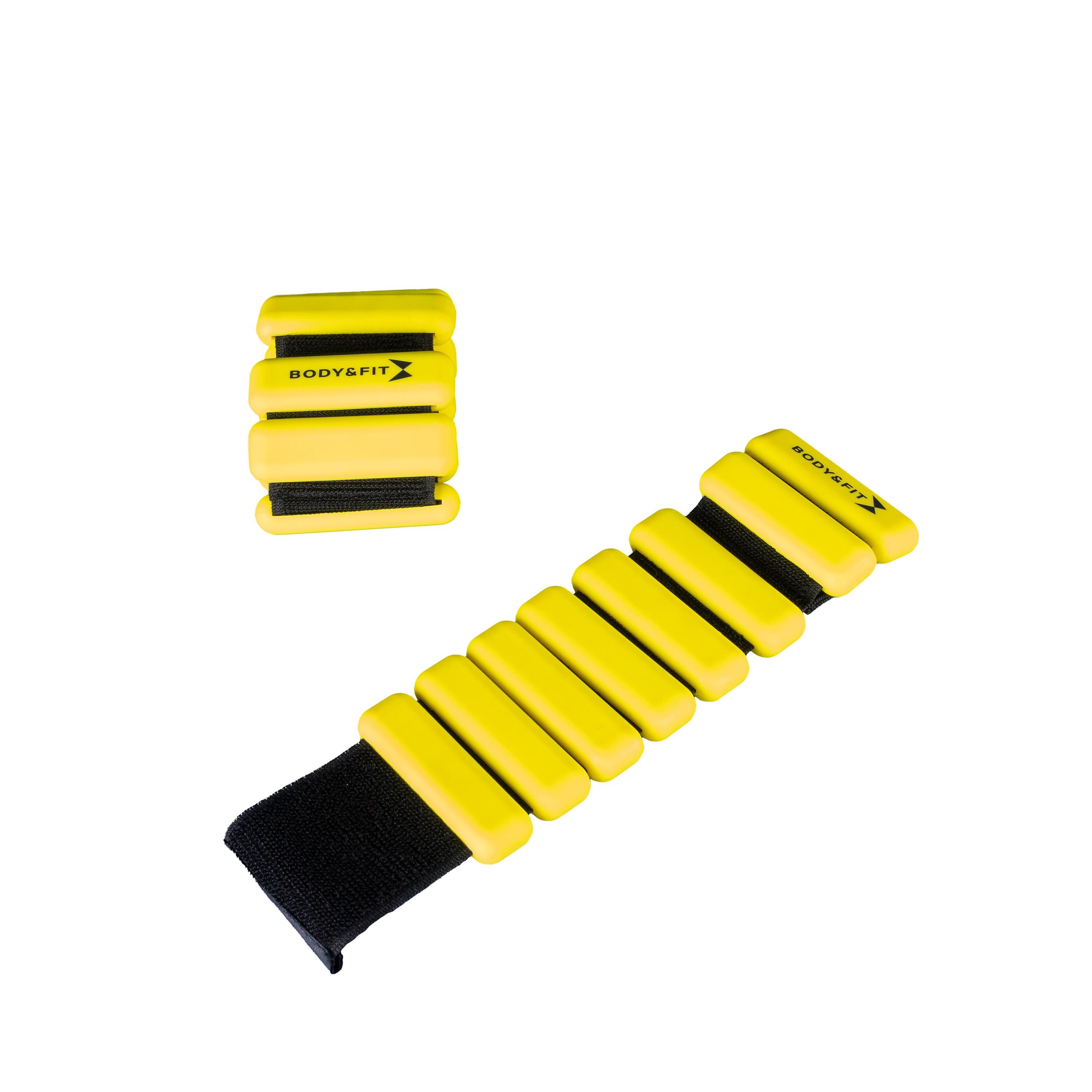 BODY&FIT Weighted Bands - Verzwaarde Pols- of Enkelbanden - 0.5 kilo - 2 Stuks - Zwart