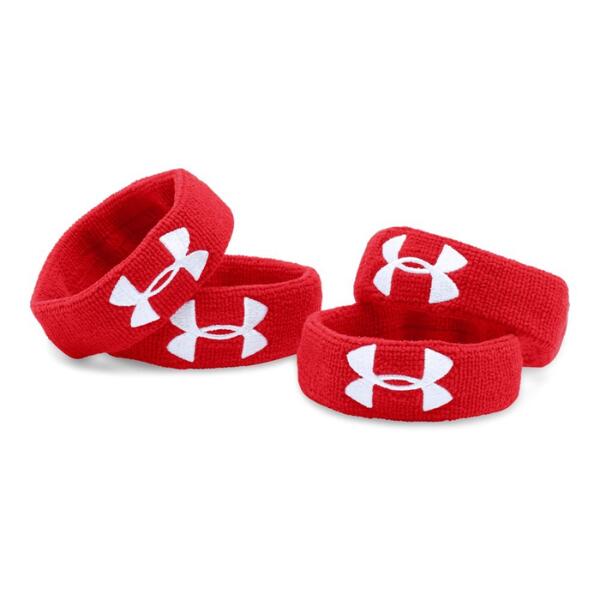 Under Armour 1-Inch Performance Wristband (4 pack) Color Red