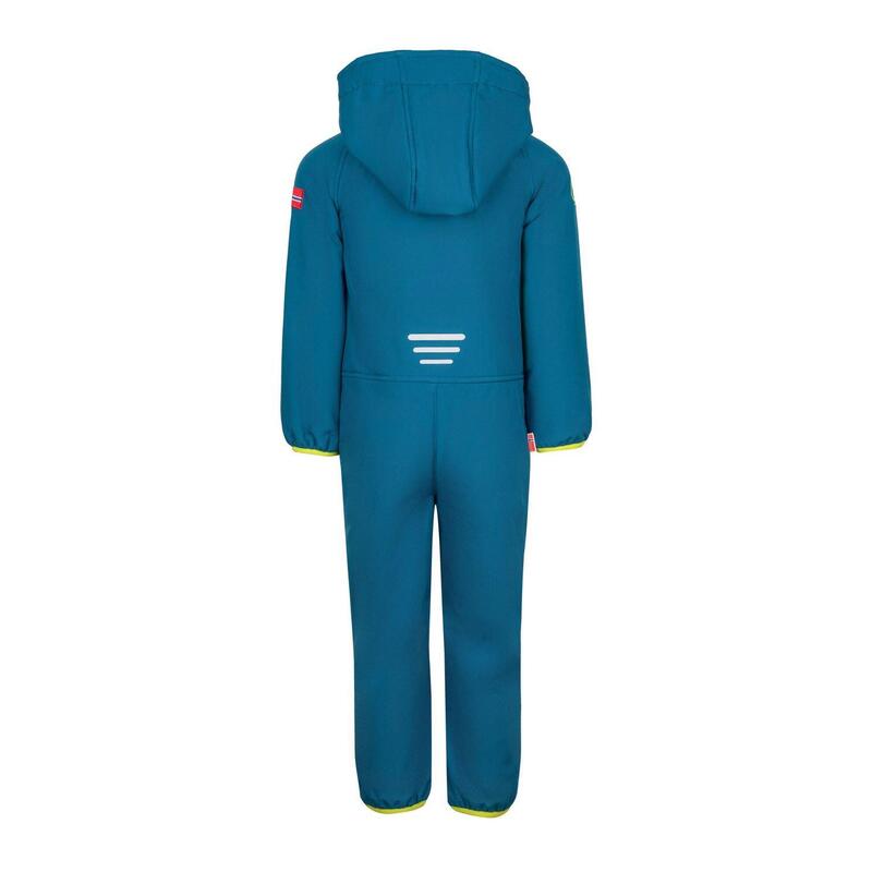 Combinaison de ski enfant Nordkapp bleu pétrole/vert