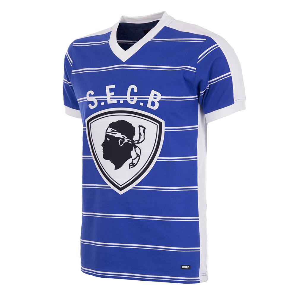 Maillot de football rétro - Homme - SC Bastia 1981/82 - Manches Cortes - Bleu 1/7