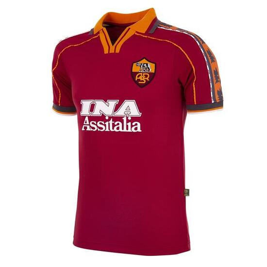 Camiseta de Fútbol - Hombre - AS Roma 1998/99 - Retro - Manga Corta - Rojo