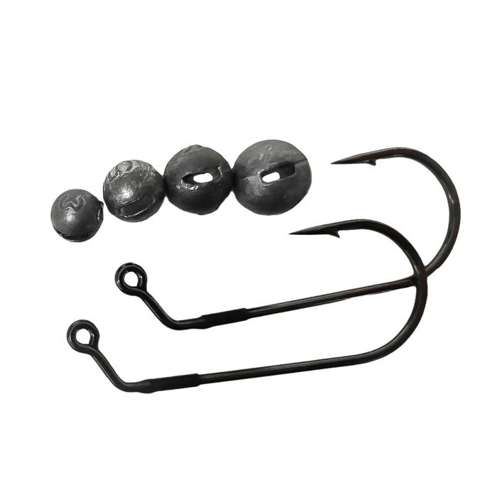 PIKECRAFT Amo piombato - Jig Rig - VMC 6/0 x2 + 4 piombi, senza piombo - 2 pz