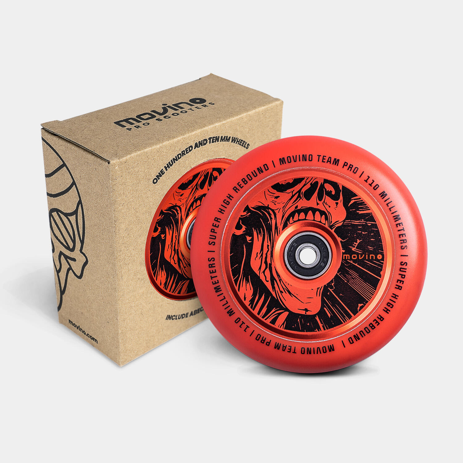 MOVINO Movino TEAM PRO Full Core 110 mm Rollen für Stunt-Scooter Rot