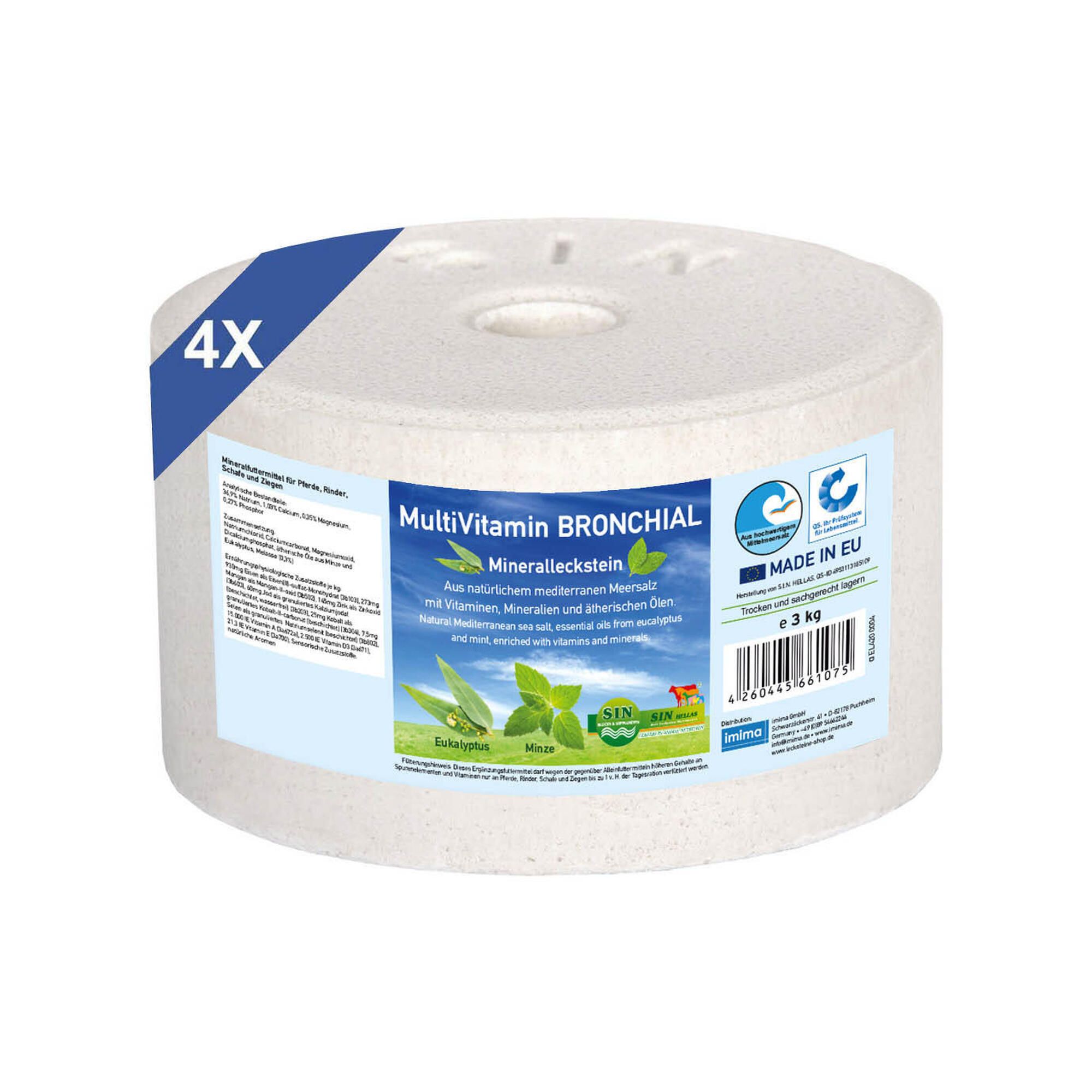 Imima - Multivitamin Bronchial - Pierre À Lécher Minérale, Jeu De 4x 3kg - Pierre À Sel - 12 Kg - Decathlon