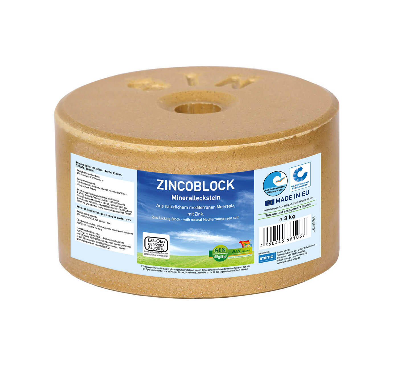 IMIMA ZINCOBLOCK - mineraal liksteen, 3kg