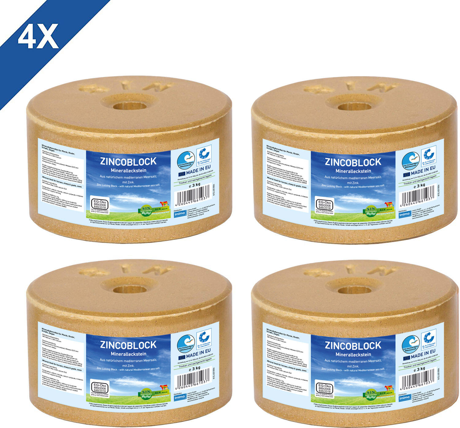 ZINCOBLOCK - Mineralleckstein, Set mit 4x 3kg 2/4