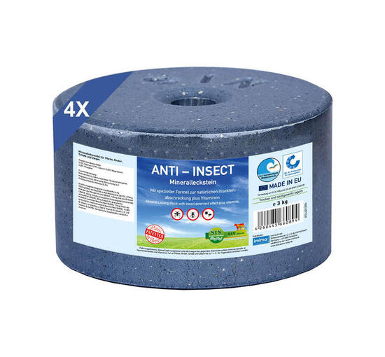 ANTI-INSECT - pierre à lécher minérale, jeu de 4x 3kg
