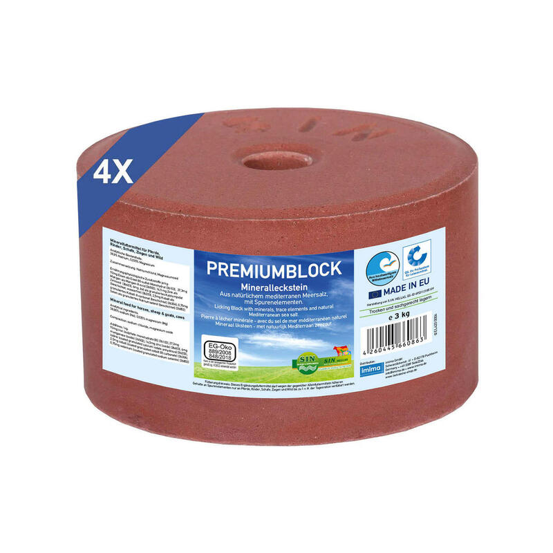 PREMIUMBLOCK piedra de sal, juego con 4 x 3kg