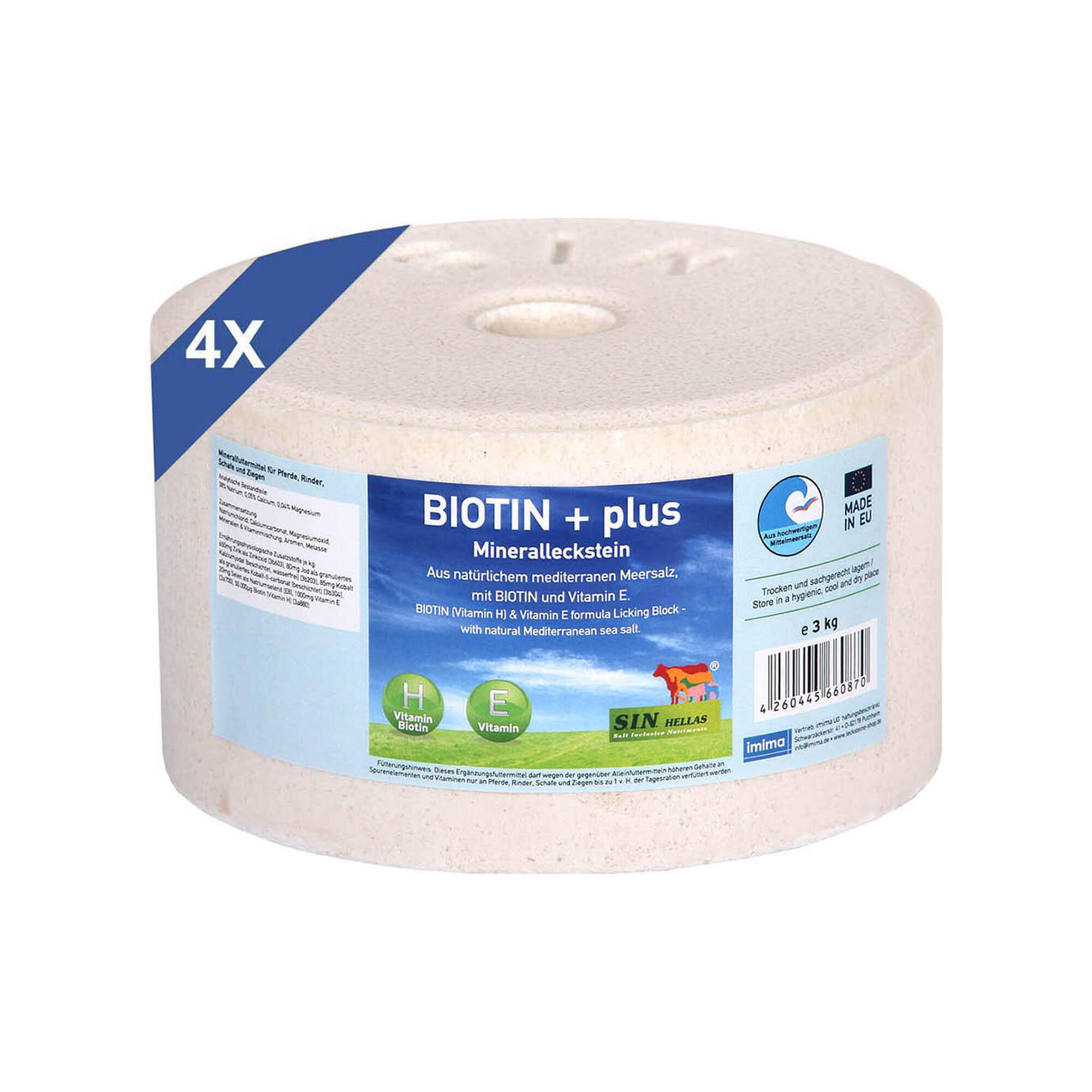 Imima - Biotin+ Plus - Pierre À Lécher Minérale, Jeu De 4x 3kg - Pierre À Sel - 12 Kg - Decathlon